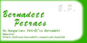 bernadett petracs business card